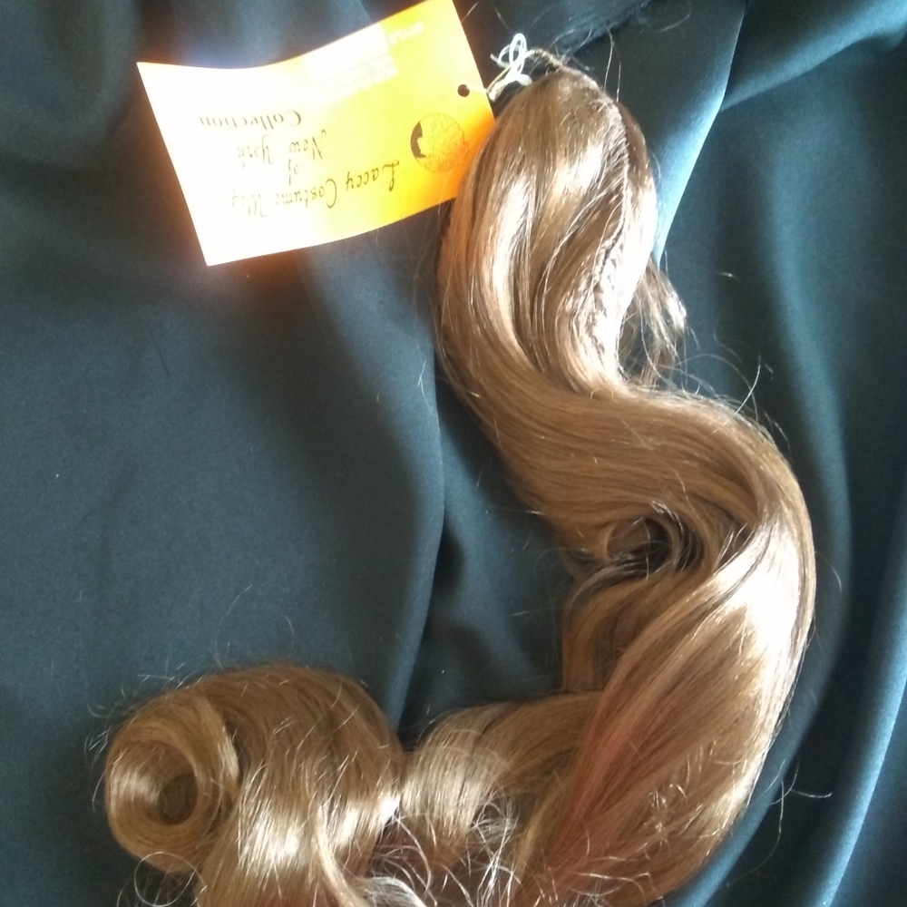 Wig, ponytail extension Auburn